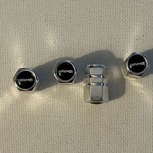 AMG Mercedes Benz Logo valve Stem caps in Silver set of 4 NWT